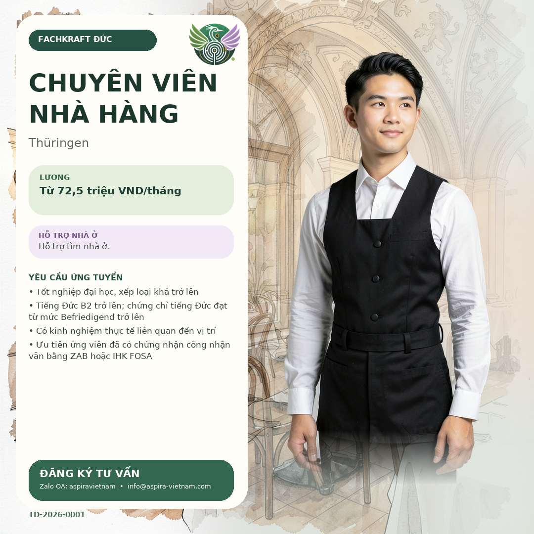 Banner tuyển dụng Restaurantfachkraft tại Thüringen